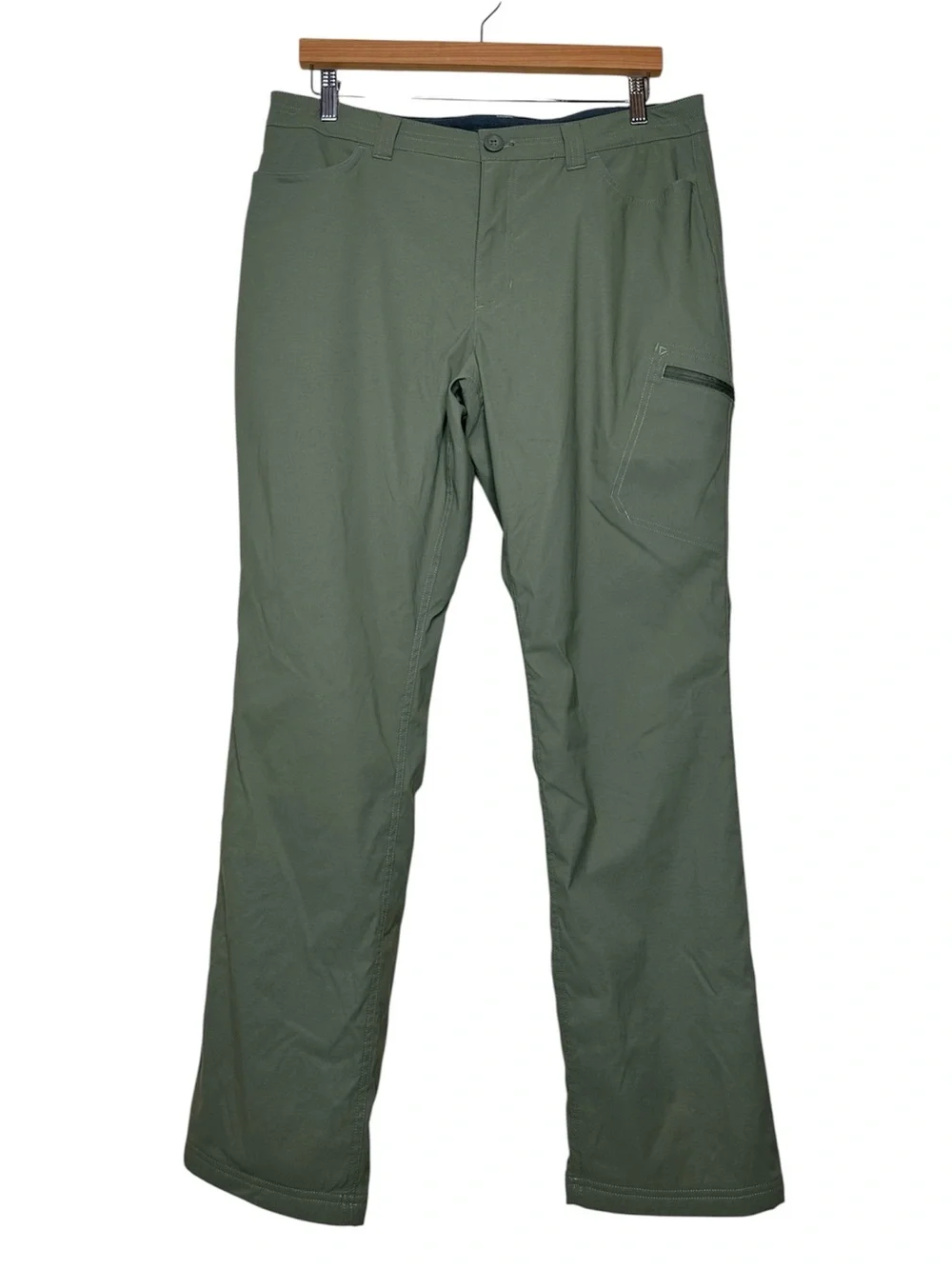 Eddie Bauer Women's Fleece Lined Hiking Pants Size 14 Olive Green Cargo Pocket
